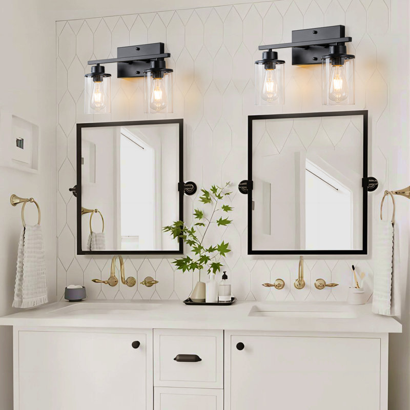 Bathroom Vanity purchases Light Fixture Black Modern 3 Light Dimmable LED